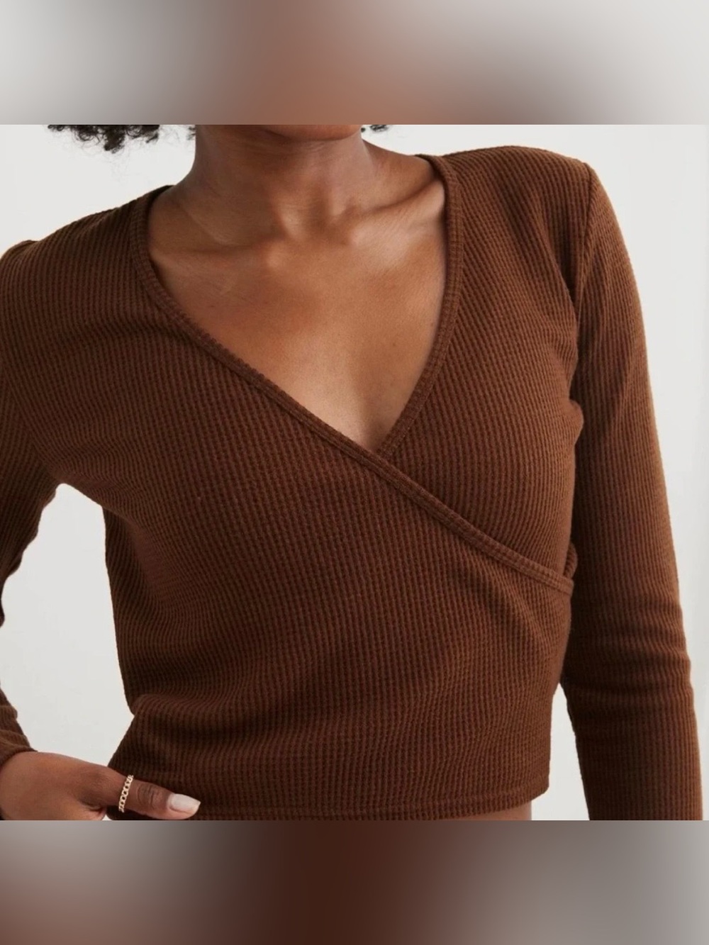 aerie Waffle Wrap Top NEW